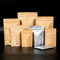 Sacs refermables biodégradables en PBAT recyclé, écologiques, imprimés sur mesure, de qualité alimentaire, marron, pour aliments pour animaux et lait