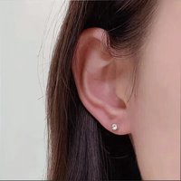 G23 Titanium 20g Post and Butterfly Back Body Piercing Jewelry CZ Stud Earrings