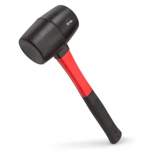 Reliable quality Fiberglass Handle rubber mallet hammer 16oz TPR comfortable grip Solid hammer body