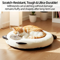 Coussin rond en peluche pour animaux de compagnie, 68 cm, en forme de donut, pour chat, chaud, toutes saisons, en flanelle douce, livraison rapide UE, stock Pologne