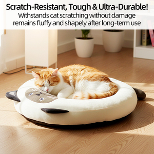 Poland Stock Siamese <b>Cat</b> Shaped <b>Plush</b> Bed 68cm Large Donut Pet Cushion EU Dropshipping Soft Flannel - Product Image 5