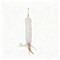 Jouet pour chat en fourrure de laine véritable personnalisée avec plumes, queue longue pour chats, chiens, souris, jouet en fourrure douce et pelucheuse pour animaux de compagnie