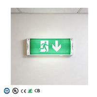 Signalisation d'évacuation avec flèche descendante et homme en course, lampe de sécurité incendie suspendue pour centre commercial, hôtel, couloir, éclairage d'urgence IP65
