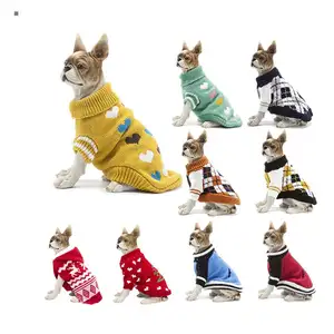 Knitting warm pet sweater coats clothes for dog