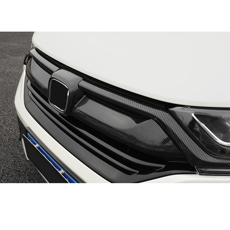 Carbon Fiber Style Grille Headlight Molding Cover Trims For Honda CR-V