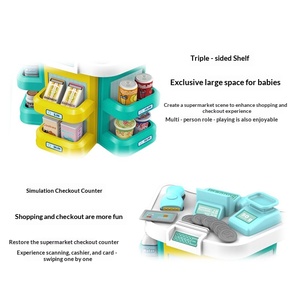 Juego de simulación de supermercado para niños, mostrador de ventas con tarjeta de crédito escaneable, juguete de rol para jugar a la caja registradora - Product Image 4