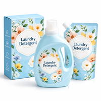 Détergent à lessive liquide avec emballage en carton personnalisé pour les marques de détail et les importateurs de produits ménagers