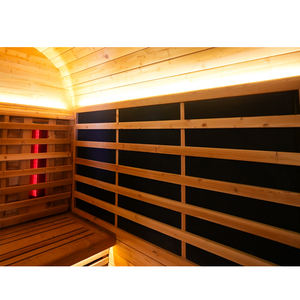 Sauna Eléctrica de Infrarrojos Lejanos, Ecológica, de Cedro Rojo y Hemlock, para 4-6 Personas, Diseño Moderno, Techo Impermeable - Product Image 6