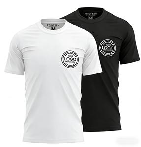 Camisetas Casuales para Hombre, Corte Ajustado, 100% Algodón, Impresión Serigráfica, Transpirables, con Logotipo Personalizado, Ropa de Verano - Product Image 1