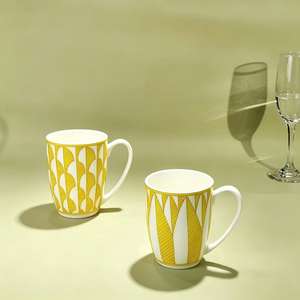 ชุดแก้วเซรามิกสีเหลืองเลมอนพร้อมจานรอง - ชุดถ้วยกาแฟ 4 ชิ้นพร้อมจานรอง - Product Image 4