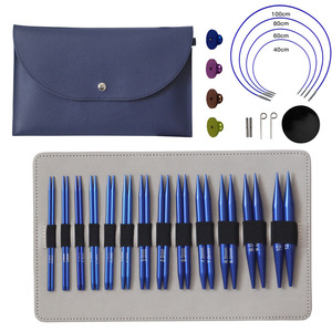 <span class=keywords><strong>Agujas</strong></span> <span class=keywords><strong>de</strong></span> tejer <span class=keywords><strong>circulares</strong></span> <span class=keywords><strong>de</strong></span> aluminio anodizado <span class=keywords><strong>intercambiables</strong></span> azules-Juego <span class=keywords><strong>de</strong></span> 13 piezas <span class=keywords><strong>de</strong></span> 10cm, venta al por mayor - Product Image 2