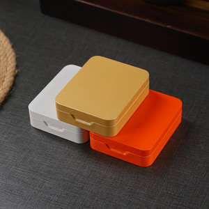 Portable Metal Tea Canister 2355C Flip Lid Brushed Finish Travel <b>Storage</b> <b>Box</b> For Rock Tea <b>Small</b> Size - Product Image 4