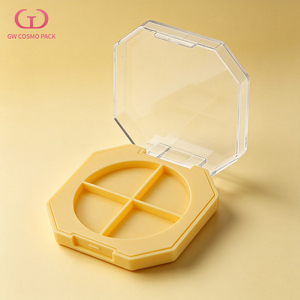 Estuche vacío octogonal transparente para polvos, paleta de maquillaje de sombras de ojos de 4 colores con inserto cuarto circular - Product Image 4