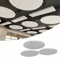 Panneau de plafond suspendu circulaire écologique de style européen Acoustic Canopy Cloud pour bureau, école, studio, extérieur, hall d'entrée