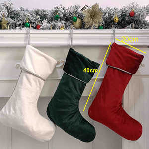 Grosir HK-148 stoking Natal beludru polos sublimasi kustom - Product Image 3