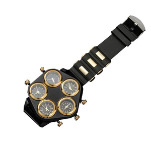 Reloj de cuarzo de diseño original para hombre con correa de caucho, cronógrafo multifunción de cinco esferas. - Product Image 2