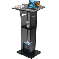 Podio de Acrílico con Estante de Almacenamiento, Atril de Plexiglás para Iglesias, Muebles Comerciales Modernos, Podio Transparente