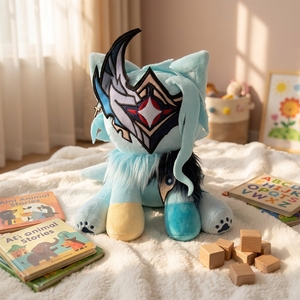 Peluche Super Morbido Stile Gatto <span class=keywords><strong>Genshin</strong></span> <span class=keywords><strong>Impact</strong></span>, <span class=keywords><strong>Personaggi</strong></span> Gemelli MiHoYo Aether Lumine, Regalo Antistress per Bambini - Product Image 2