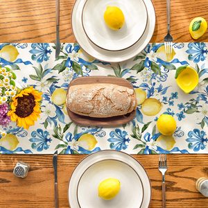 <span class=keywords><strong>Chemin</strong></span> <span class=keywords><strong>de</strong></span> <span class=keywords><strong>table</strong></span> d'été bleu citron iris, décor <span class=keywords><strong>de</strong></span> <span class=keywords><strong>table</strong></span> à manger <span class=keywords><strong>de</strong></span> cuisine <span class=keywords><strong>de</strong></span> printemps saisonnier pour décor <span class=keywords><strong>de</strong></span> fête à la maison 13x72 pouces - Product Image 3