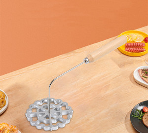 Bunuelos <span class=keywords><strong>moule</strong></span> poignée Rosette Timbale fer ensemble aluminium gaufres moules poignée entonnoir gâteau anneau détachable Rosette fabricant gâteau outils - Product Image 6