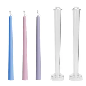 Cetakan Plastik Lilin Gereja DIY Perlengkapan Produksi Lilin Kepala Besar dan Kecil Batang Panjang Cetakan Lilin Aromaterapi Cetakan Grosir