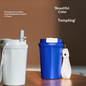 Mug à café portable pour la maison, en acier inoxydable 316, avec paille, double usage, sous vide, anti-fuite, résistant aux chutes, incassable, avec logo imprimé - Product Image 3