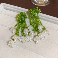 Vente en gros de boucles d'oreilles à franges perlées en argent sterling 925 à la mode directe