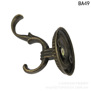 Antique Style Brass Clothes Hook Wall Mount BA49 72mm Single Hook <b>Wardrobe</b> <b>Hardware</b> - Product Image 5