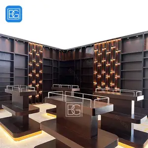 Cửa hàng tùy chỉnh đồ đạc bán lẻ tủ kính trưng bày trường hợp khóa Humidor tủ trưng bày khói Kệ thuốc lá cửa hàng trưng bày đồ nội thất