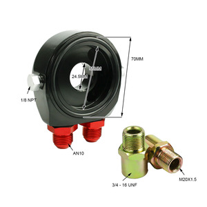 Adaptateur de filtre à huile en aluminium pour modification automobile, avec interface AN10/AN8 - Product Image 1