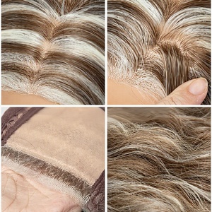 วิกผมแบบผูกมือทั้งหัว  แบบโมโนท็อป  พร้อมผมลอนยาว  <span class=keywords><strong>หน้าม้า</strong></span>ปัดข้าง  วัสดุผมแท้  หนังศีรษะเสมือนจริง  ปริมาณ<span class=keywords><strong>ผม</strong></span>มาก  ขายส่ง - Product Image 3