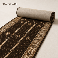 Tapis de prière gris en laine/nylon jacquard pour mosquée, fabriqué à la machine, lavable, antidérapant, en rouleau, pour projet de sol de salle de prière musulmane