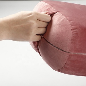Custom Quilted Memory Foam Support <strong>Cushions</strong> Yoga Pillow <strong>Bolster</strong> Skin-Friendly Velvet Washable <strong>Cover</strong> Carry Handle 66x26x15cm - Product Image 4