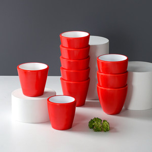 Gobelets en mélamine rouges 300 ml empilables pour restaurants et hôtels, design minimaliste sans couvercle - Product Image 1