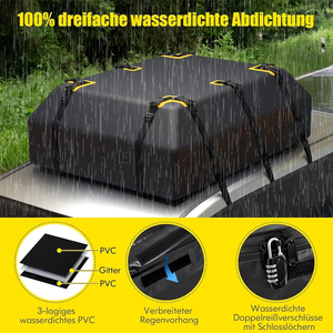 Boîte de toit de voiture de bâche de PVC 500D résistante à la déchirure sac de toit de voiture imperméable de grande capacité 600L avec la serrure - Product Image 4