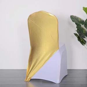 Bright Golden Metallic <strong>Half</strong> <strong>Chair</strong> <strong>Cover</strong> One Leg Bands for Wedding Event Party Decoration Durable Spandex for Hotel Banquet <strong>Chair</strong> - Product Image 2