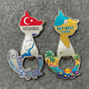 Apribottiglie Magnetico a Forma di Gatto Souvenir di <span class=keywords><strong>Istanbul</strong></span> Key West Florida, Apribottiglie in Metallo Multifunzionale, Regalo da Viaggio - Product Image 1