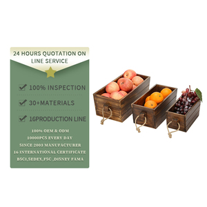 Wood Planter Box Wooden Tray Set Of 3 Whth Rope Handle Brown Wood Rectangle Planter Box Multiple Color Choices Burning Color