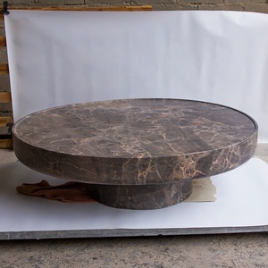 Bán Buôn Hiện Đại Ý Phong Cách Hình Bầu Dục Thấp Tối Emperador Đá Cẩm Thạch Lớn Bắc Âu Phòng Khách Bàn Cà Phê - Product Image 3