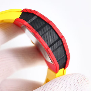 Reloj Mecánico Automático Deportivo para Hombre, Lujoso y Moderno, con Correa de Goma Calada, Tourbillon, Fibra de Carbono Roja, Resistente al Agua - Product Image 5