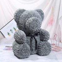 Kustomisasi Beruang Bunga Mawar Abadi Ukuran Ekstra Besar 70cm, Hadiah Romantis untuk Pacar, Ulang Tahun, Valentine, Figurine Beruang Dekoratif
