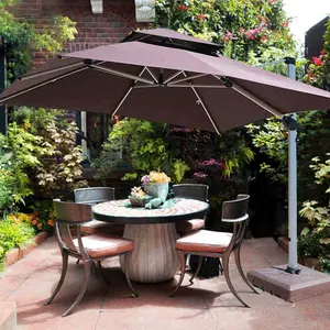 Двойной Зонт с навесом для сада, уличная мебель, большая консоль, зонтик для патио, экономичные зонты для пляжа, 3,5 м