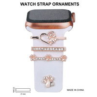 Breloques décoratives en métal diamanté de luxe pour bracelet Apple Watch, accessoires décoratifs pour bracelet Iwatch, ornement pour bracelet de montre