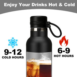 Bouteille d'eau sport isotherme 500 ml en acier inoxydable avec poignée et couvercle anti-fuite pour hommes et femmes - Product Image 2