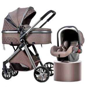 Poussette de voyage de luxe légère 2024 avec siège auto intégré, poussette 3 en 1, landau, siège auto, poussettes - Product Image 3