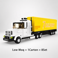 Ensemble de blocs de construction de camions porte-conteneurs pour distributeurs de jouets en gros, modèles de véhicules de transport, cadeaux et acheteurs de projets OEM