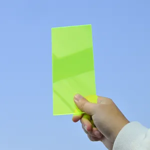 Foglio acrilico fluorescente verde 3mm/5mm personalizzato, acrilico ad alta trasparenza, lavorazione su misura del foglio di Plexiglass,