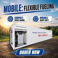 Station mobile conteneurisée de 40000 L à capacité personnalisée, options essence/diesel, pour flotte, usage industriel, configuration spécifique au projet