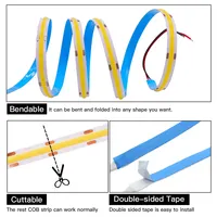 Bande LED COB Flexible Haute Luminosité pour Plafond, 24V 12V 8mm 6000K 3000K 4000K 320LED 480LED