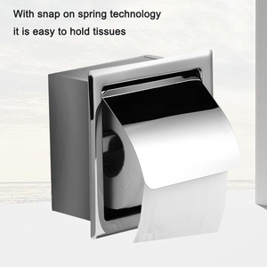 Accessori Bagno HF: Porta Carta Igienica da Incasso in Acciaio Inox Impermeabile con Coperchio per Bagno e Hotel - Product Image 3
